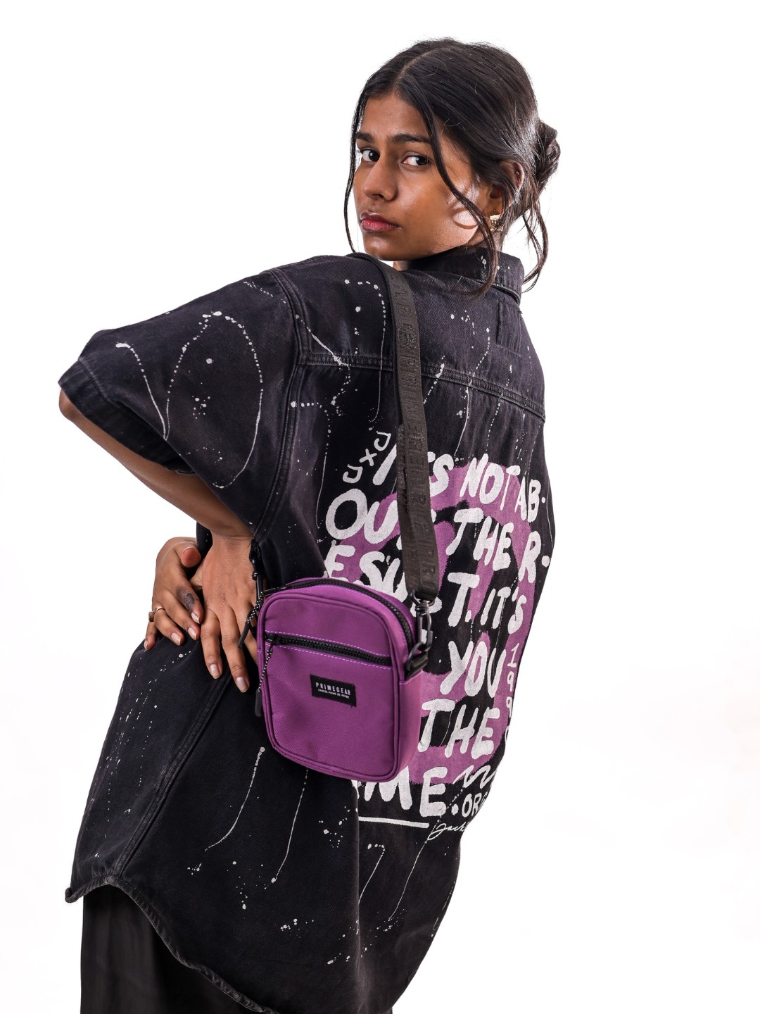 Bold Dusky Purple Mini Sling Bag